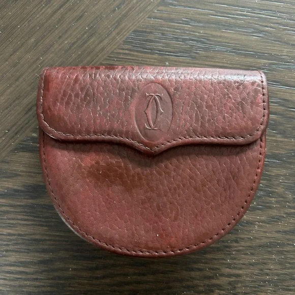 Cartier Vintage Burgundy Leather Coin Holder FULL INCLUSION - Picture 5 of 14